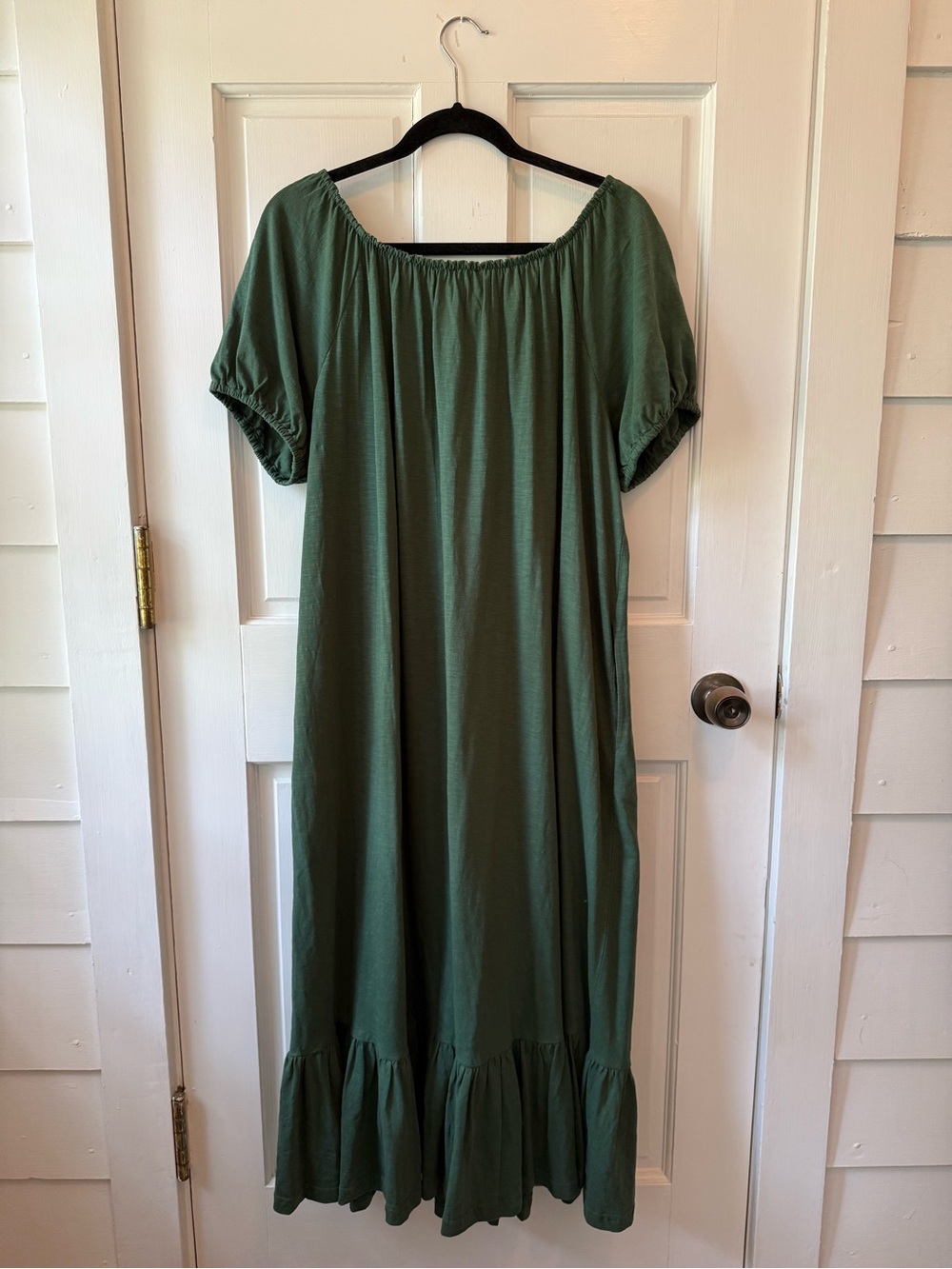 Green Off-Shoulder Maxi Dress - Casual Women’s Summer Style